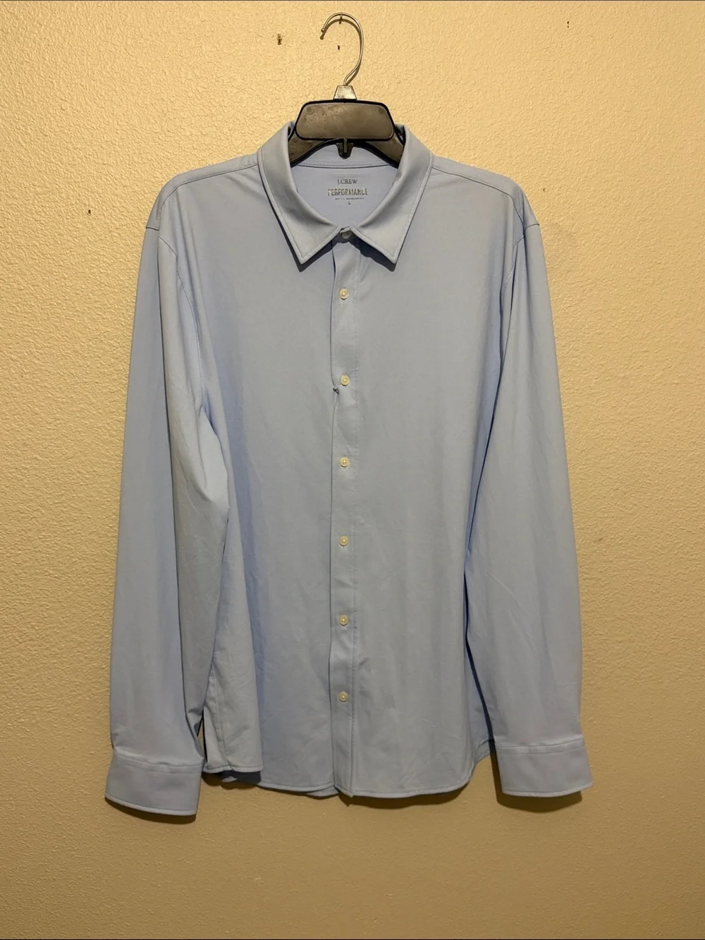 J. Crew All Day Performance Light Blue Men's Dress Shirt - Classic Collar